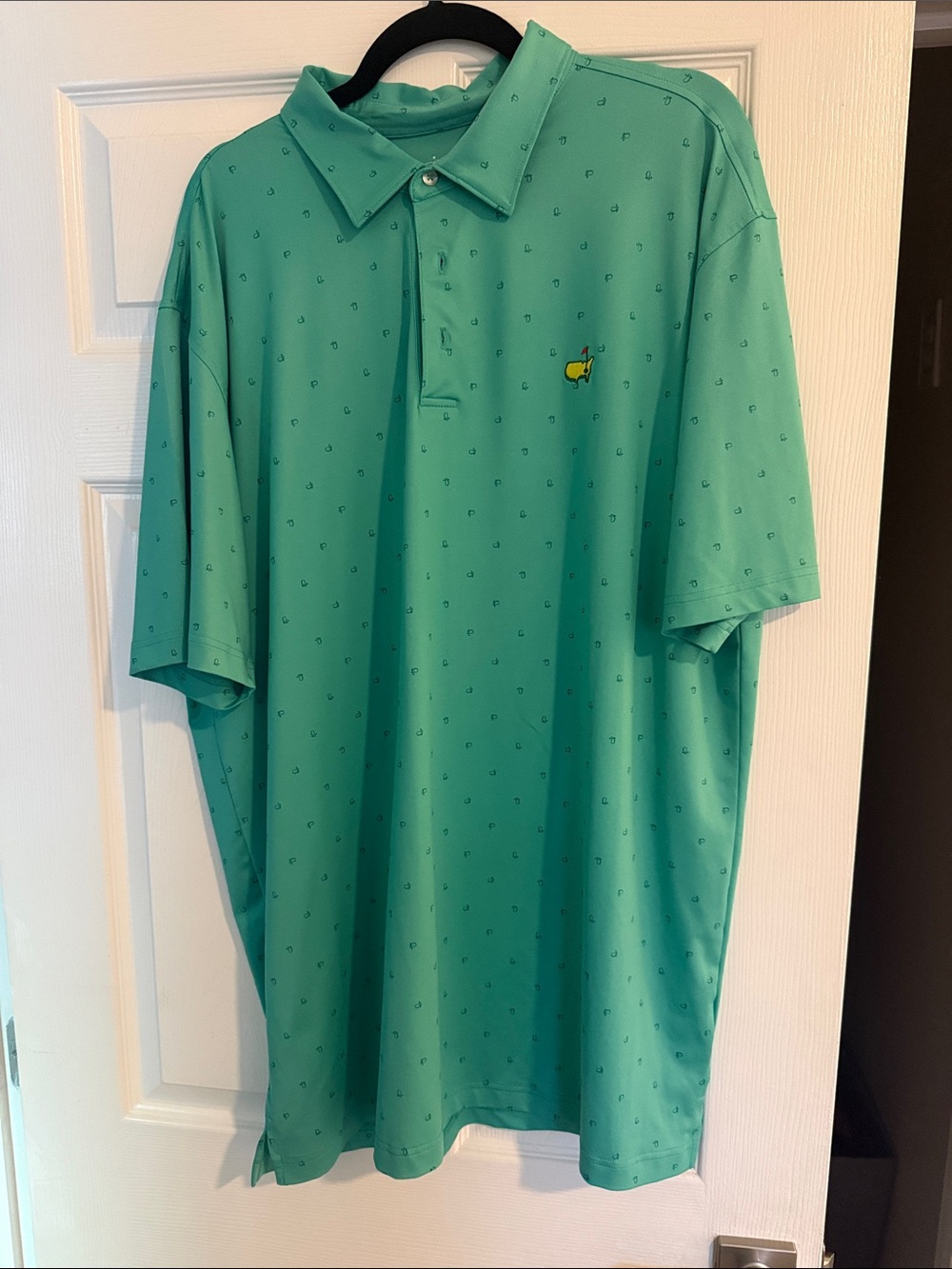 Mint Green Masters Polo with Small Yellow Logo
